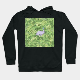 Emu Bird in Leaves Hoodie